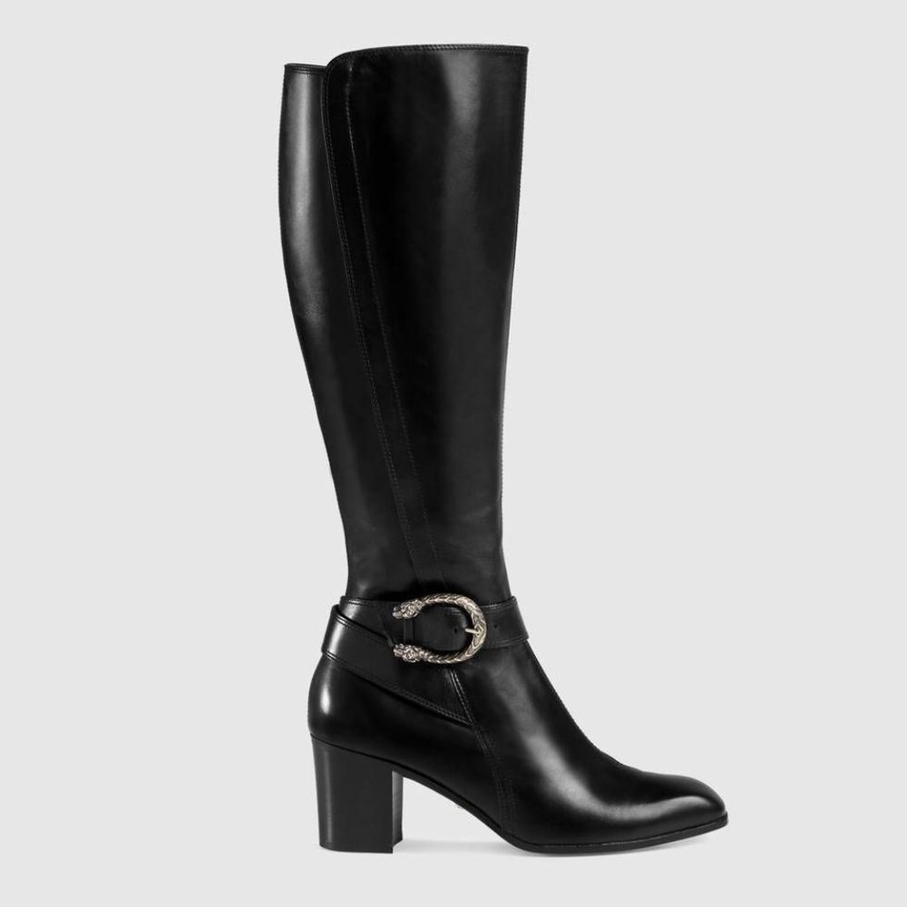 Black Gucci Dionysus tall black boots